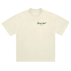 Nice club knitted neck t-shirt French Riviera minimalist tee front cream