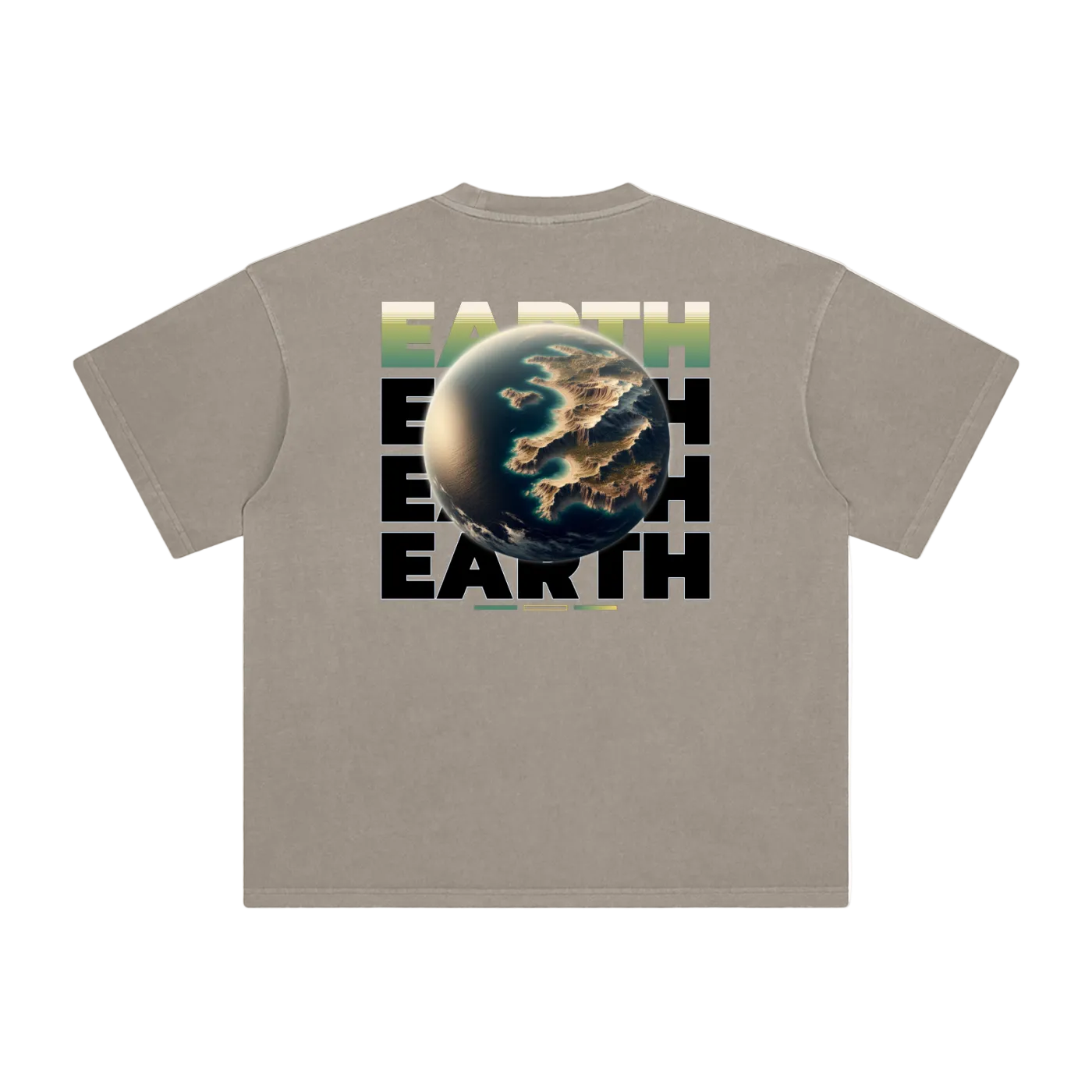 earth vintage tee tan minimalist streetwear back