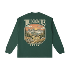italy graphic long sleeve dolomites mountain illustration