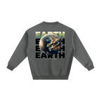 earth crewneck gray minimalist streetwear outfit back