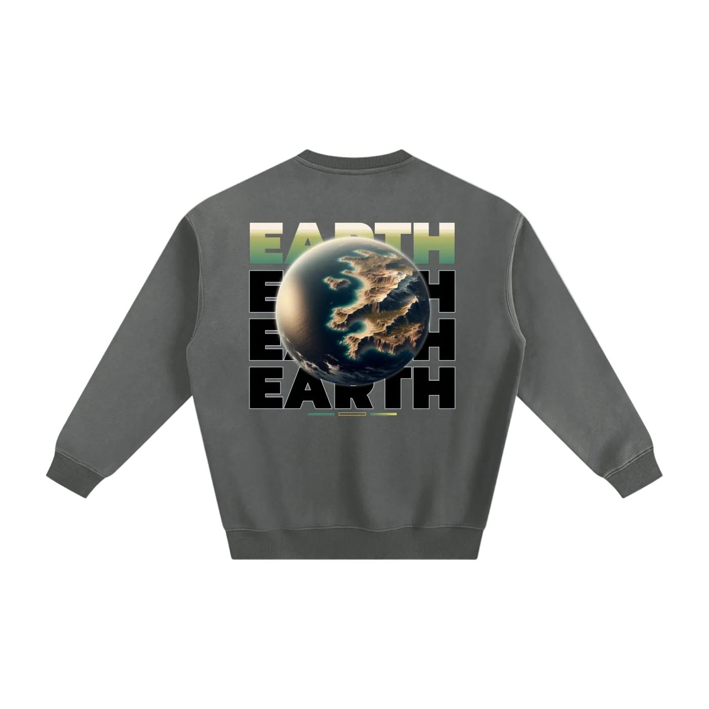earth crewneck gray minimalist streetwear outfit back
