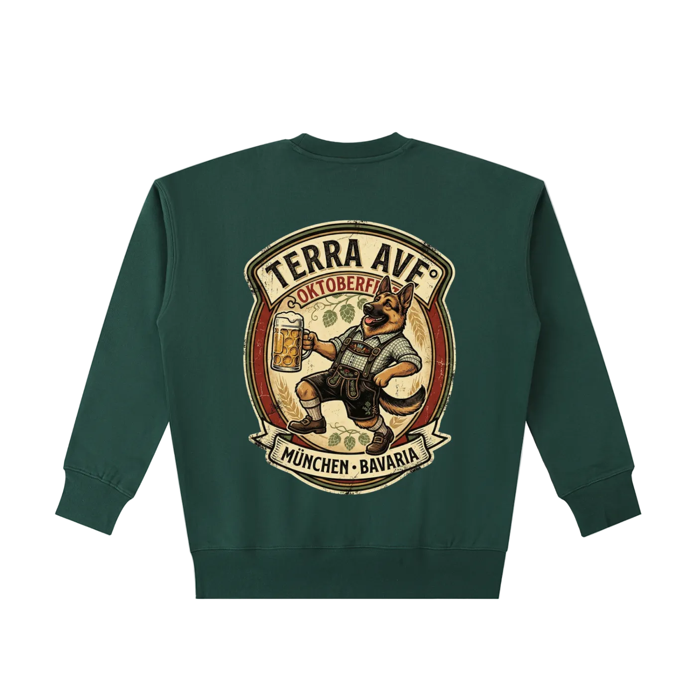 Oktoberfest crewneck heavyweight German sweatshirt minimalist back