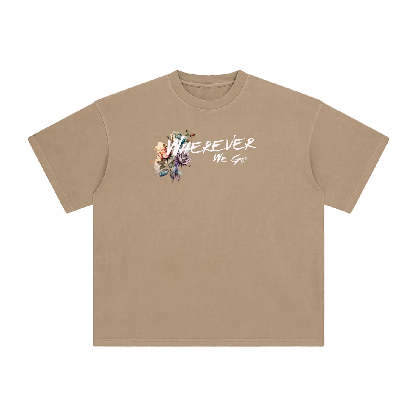 wherever we go vintage tee tan streetwear outfit front