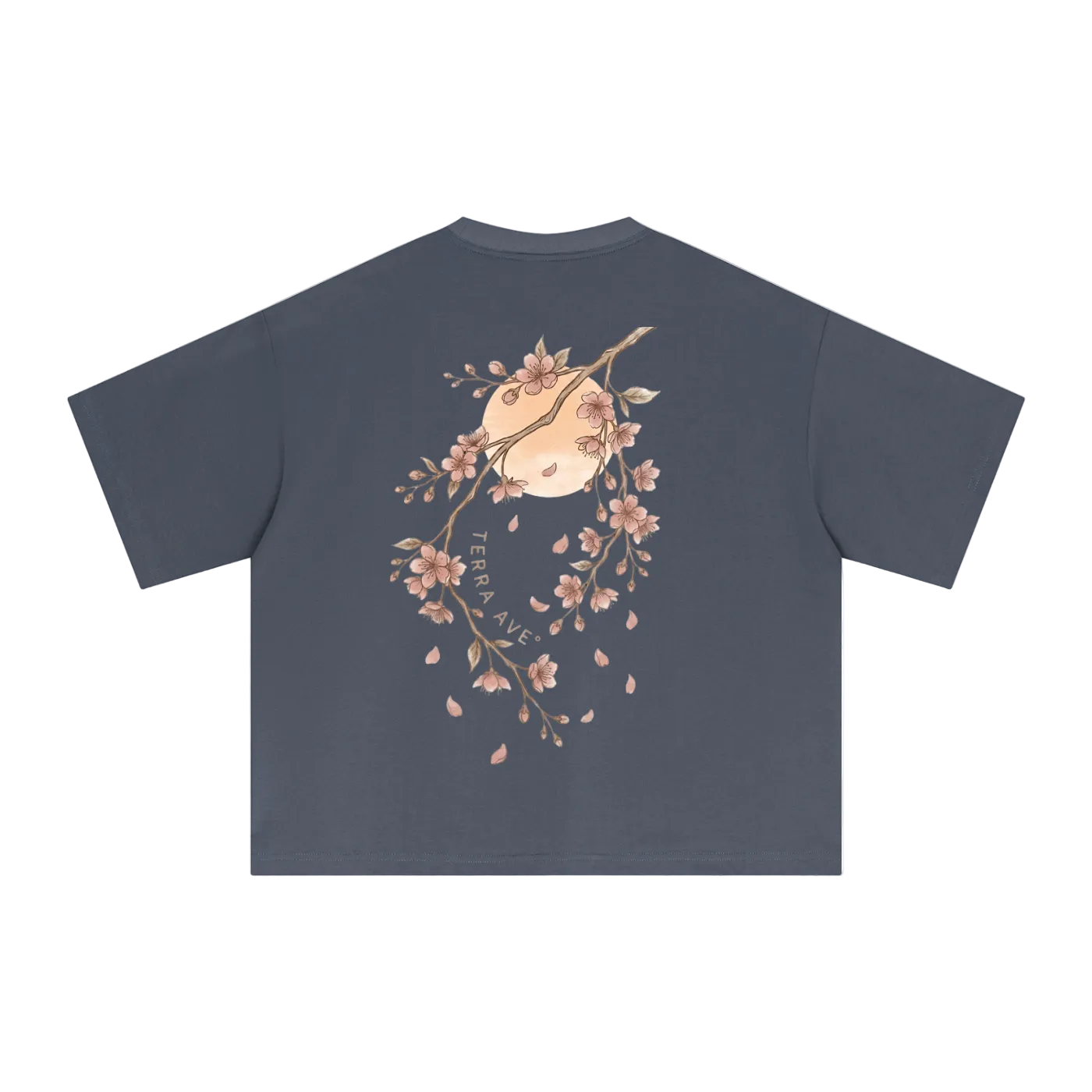 White t-shirt with a 'Sakura Season Japan' graphic design on a white background