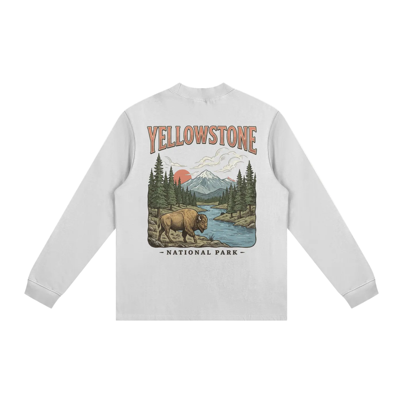 Yellowstone long sleeve shirt white minimalist outdoor outfit back