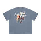 wherever we go vintage tee blue streetwear outfit back