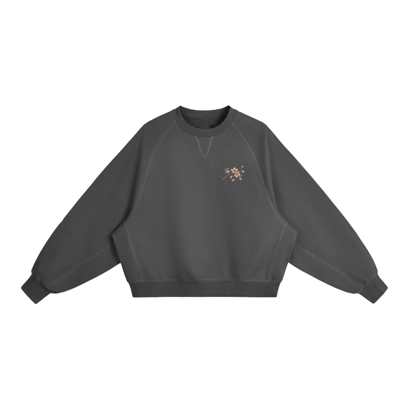 Sakura Blossom Japan graphic crewneck with Terra Ave° artwork