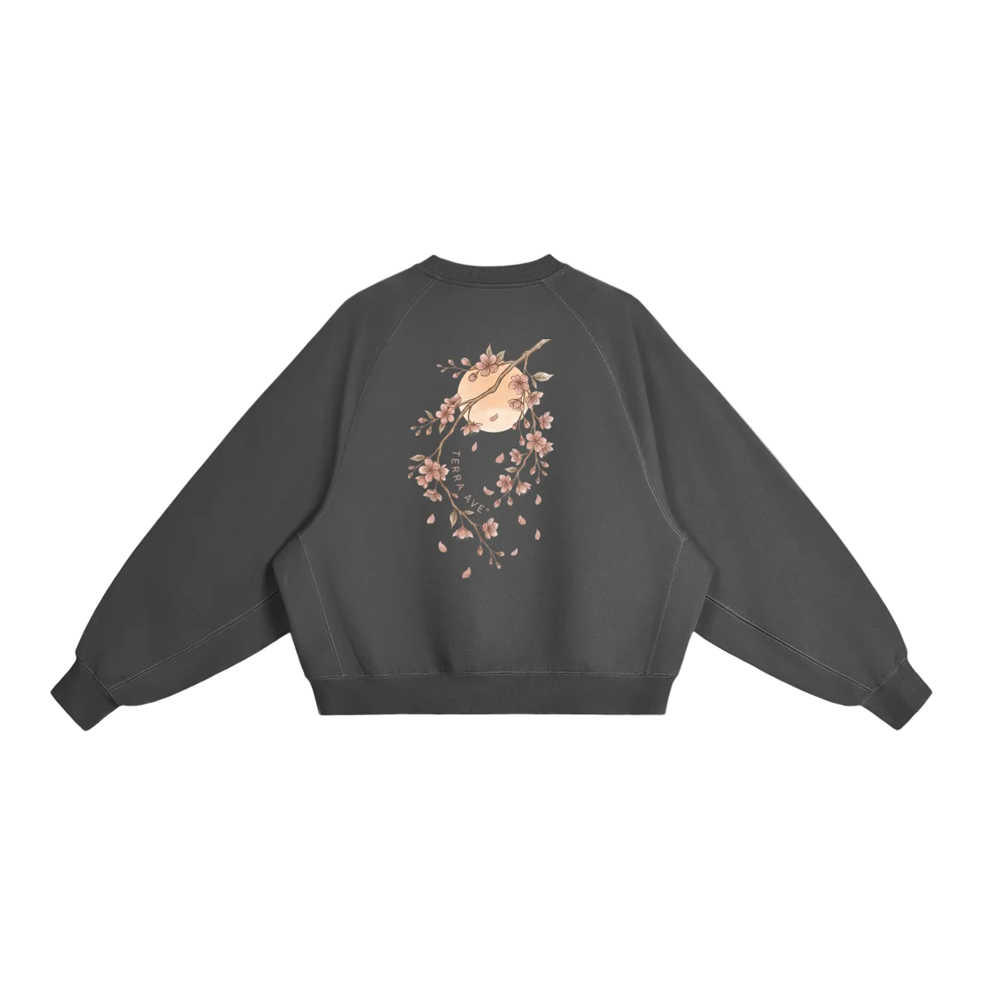 Terra Ave° Sakura Blossom crewneck inspired by Japan travel