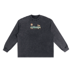 Route 66 washed long sleeve shirt vintage travel clothing front black