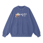 washed crewneck blue heavyweight streetwear outfit front