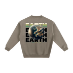 earth crewneck brown minimalist streetwear outfit back