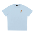baguette cartoon shirt with sunglasses paris streetwear design blue