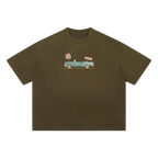 Route 66 vintage t-shirt retro travel graphic tee front green