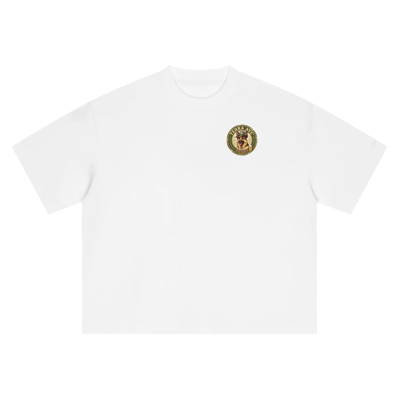 Oktoberfest oversized t-shirt white minimalist streetwear tee front