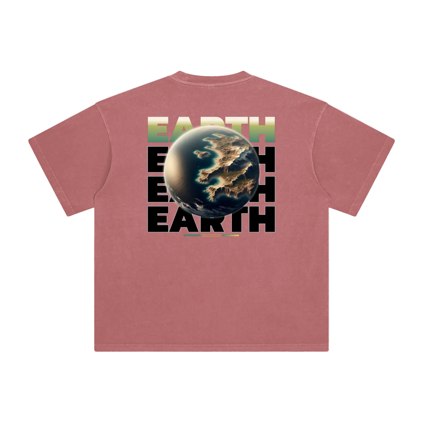 earth vintage tee red minimalist streetwear back
