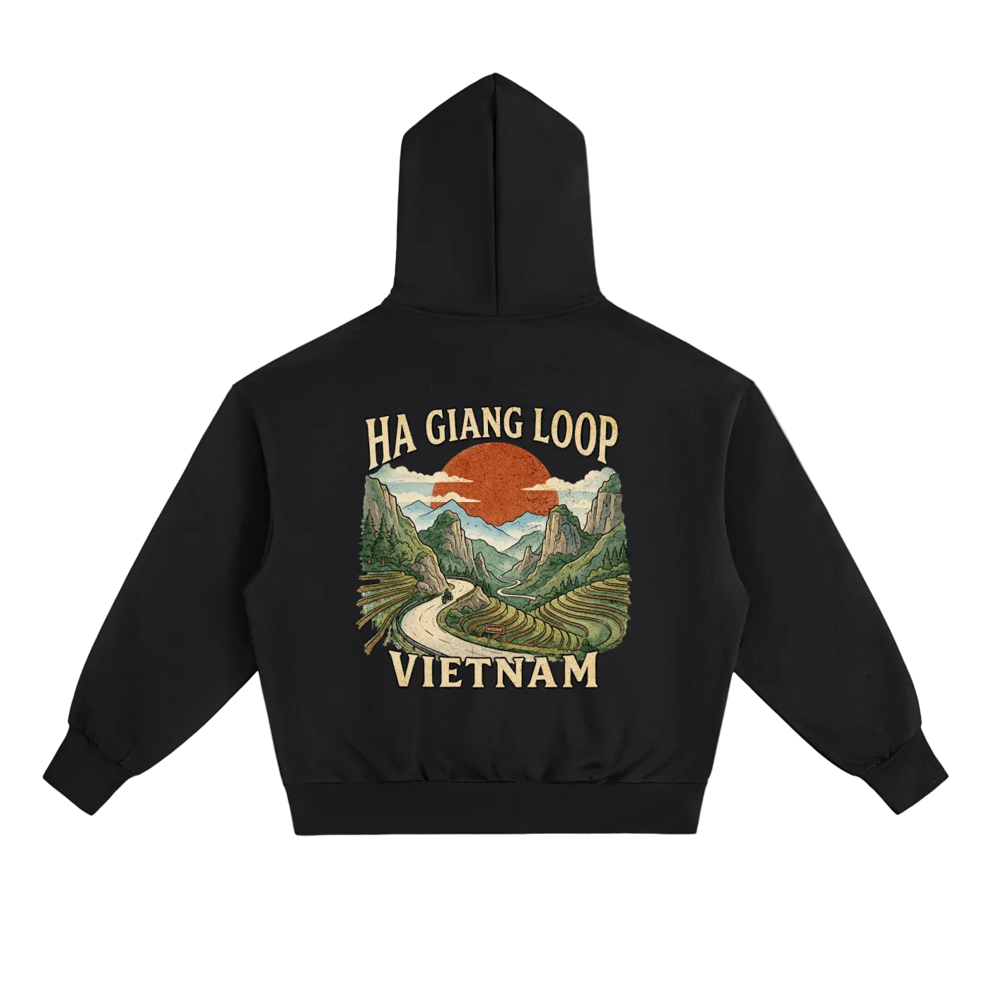 vietnam mountain hoodie ha giang loop design
