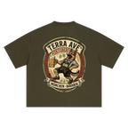 Oktoberfest oversized t-shirt army green minimalist streetwear tee back