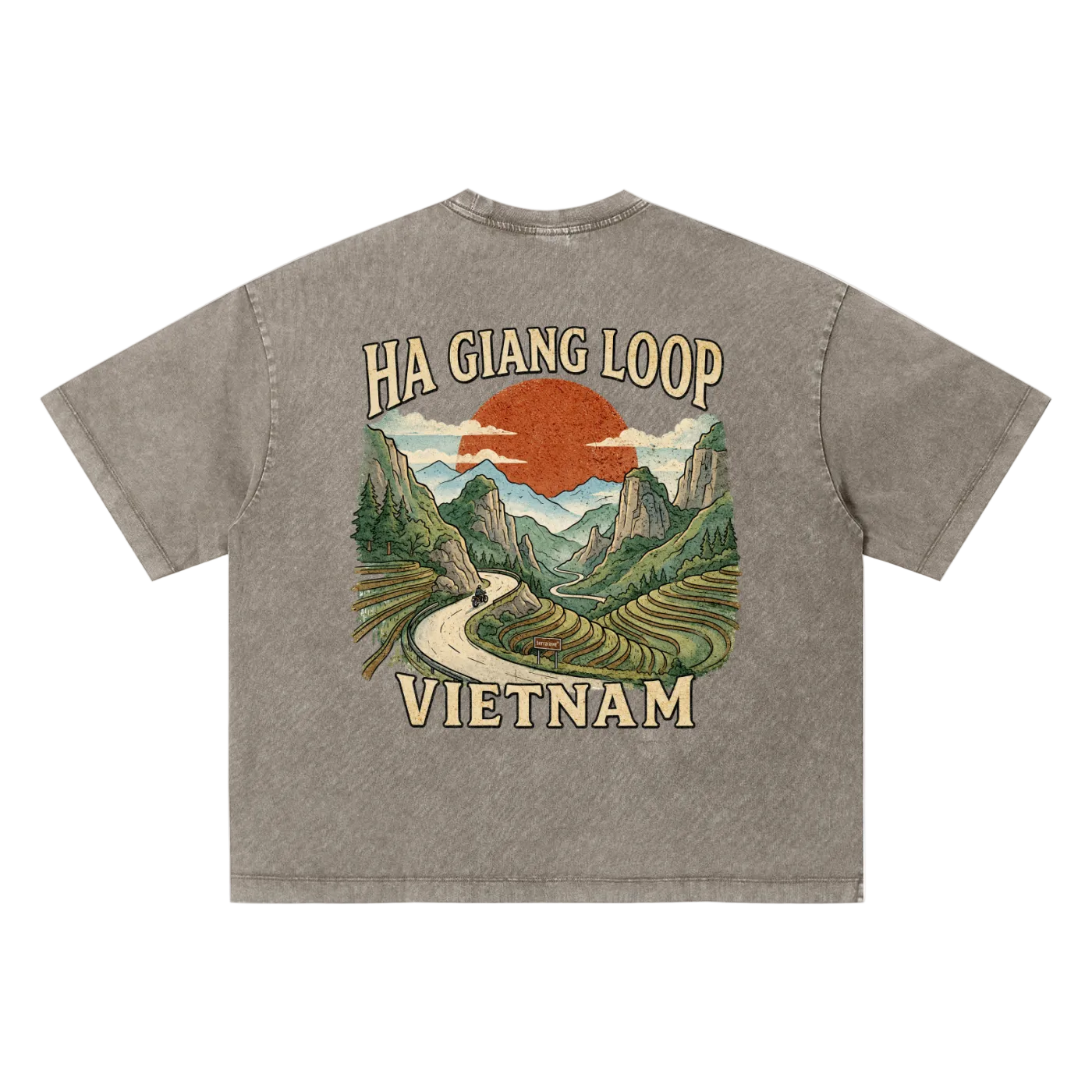 vintage vietnam t shirt ha giang loop design