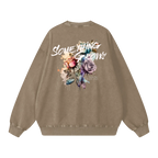 washed crewneck brown heavyweight streetwear outfit back