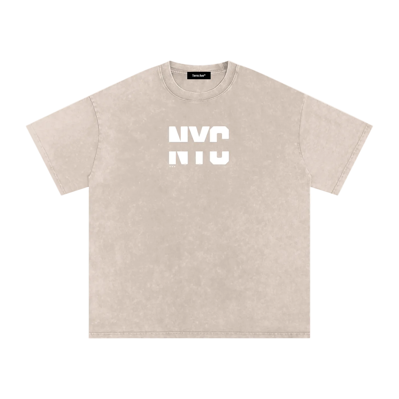 nyc washed tee tan streetwear outfit front