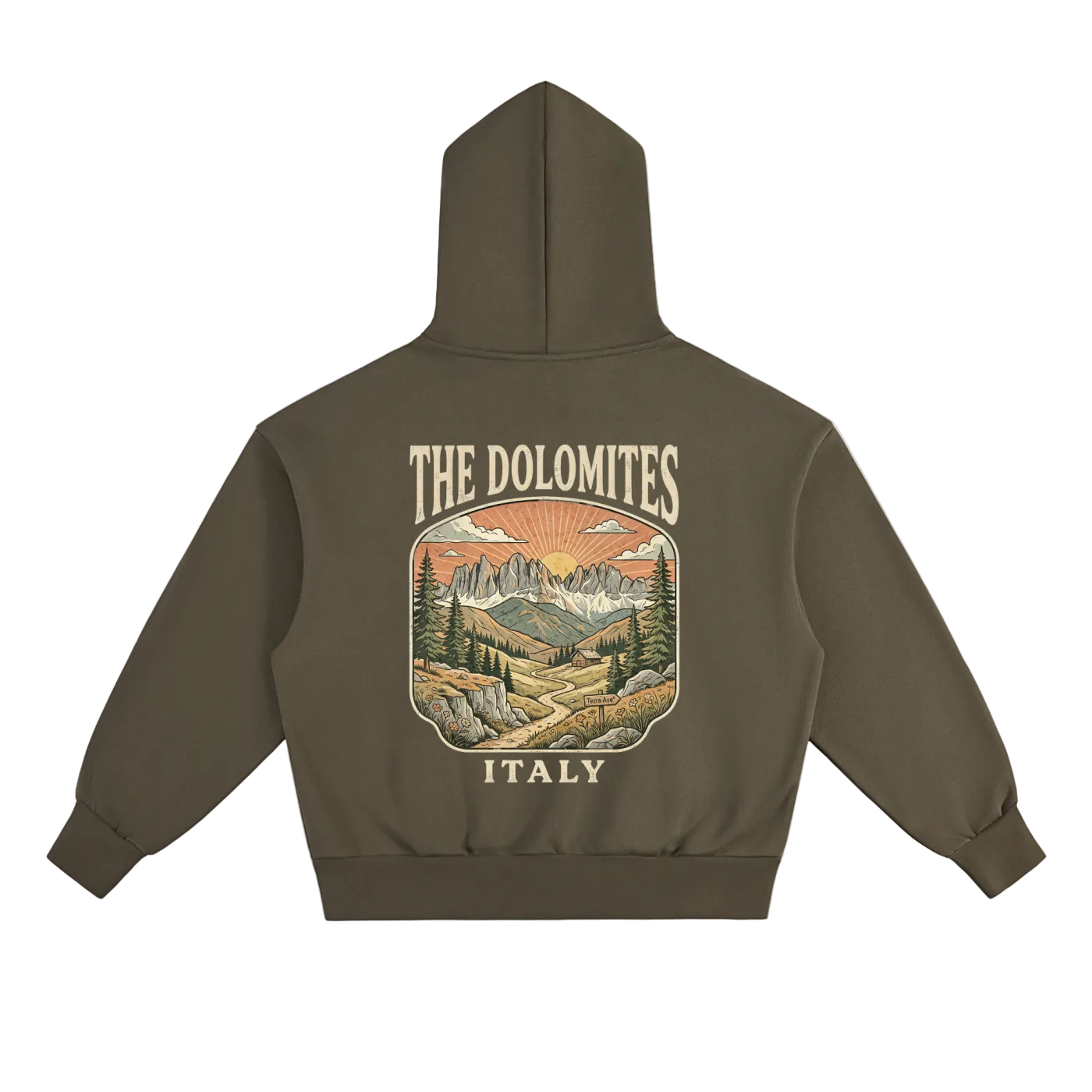 italy graphic hoodie dolomites mountain illustration