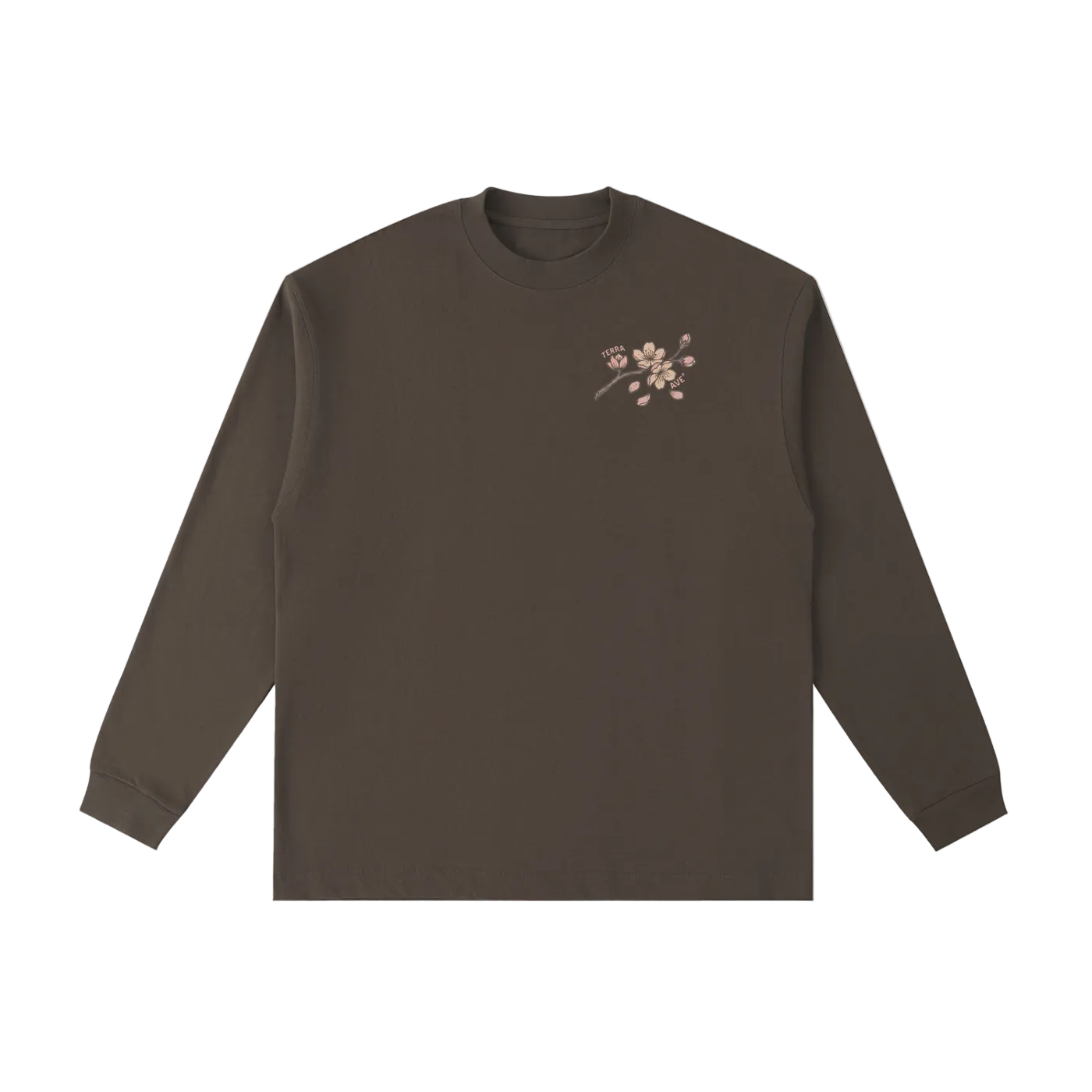 japan cherry blossom long sleeve scenic train illustration