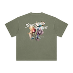 wherever we go vintage tee green streetwear outfit back