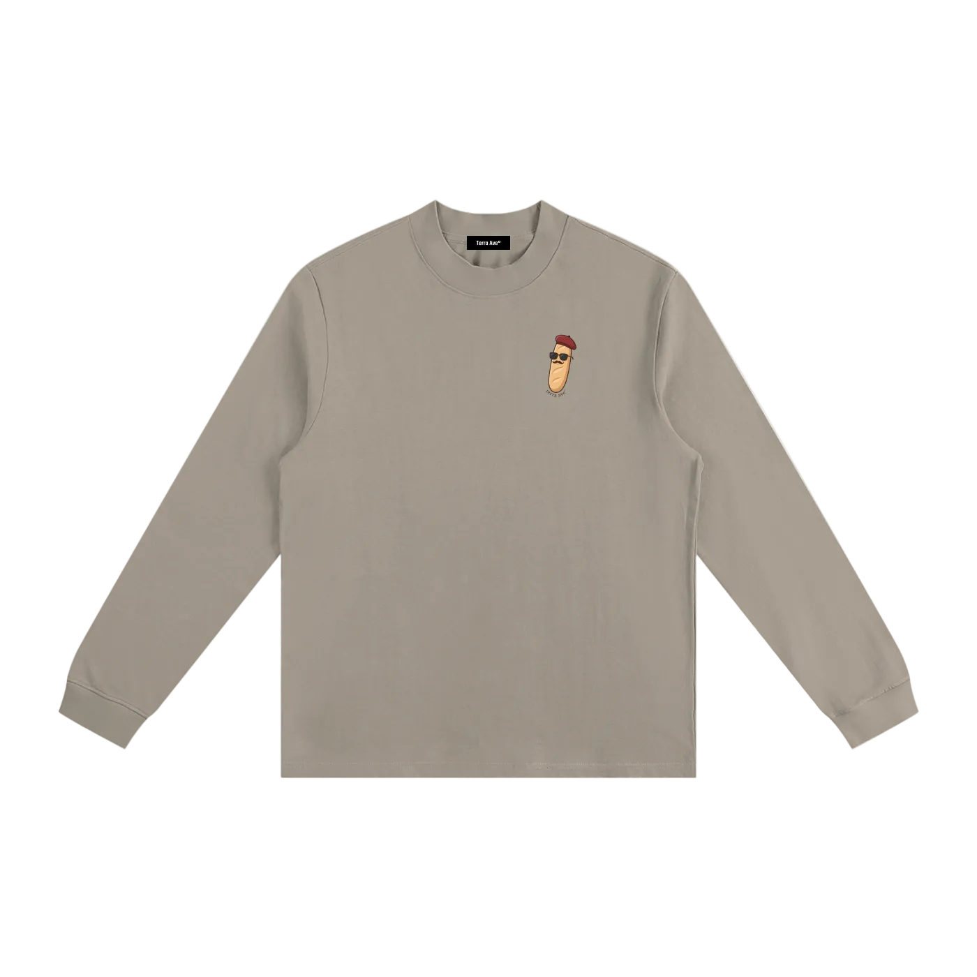 france,longsleeve,long sleeve french baguette long sleeve shirt paris streetwear terra ave brown