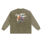 washed long sleeve green vintage streetwear outfit back