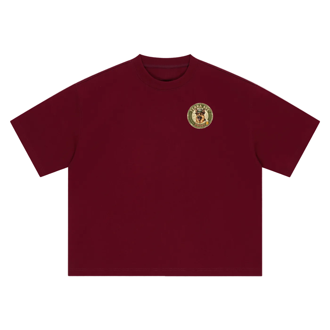 Oktoberfest oversized t-shirt red minimalist streetwear tee front