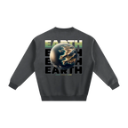 earth crewneck dark gray minimalist streetwear outfit back