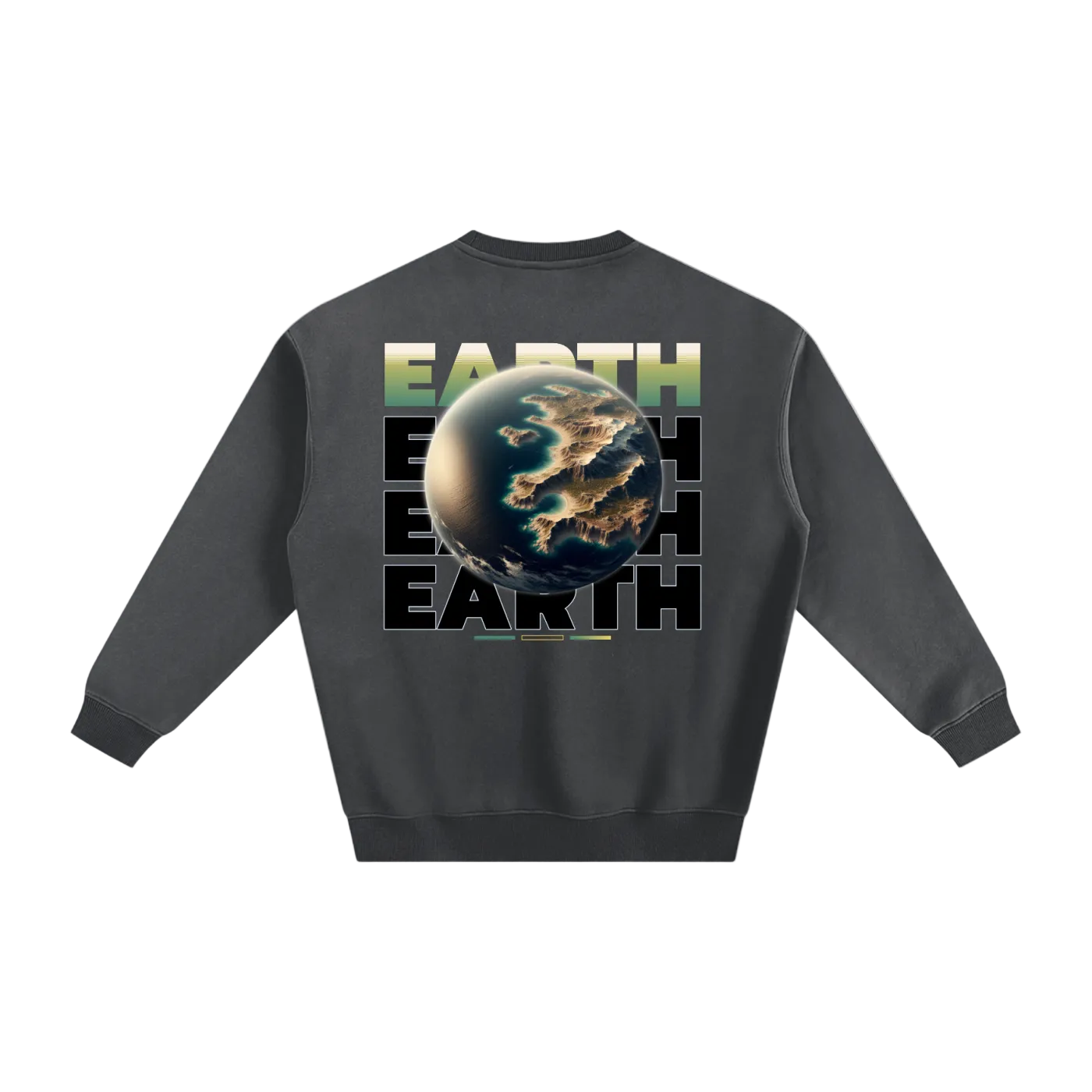 earth crewneck dark gray minimalist streetwear outfit back