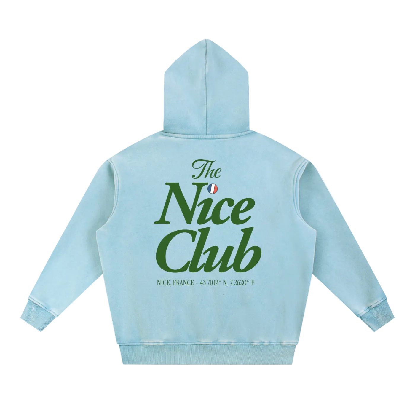 Nice washed hoodie French Riviera vintage streetwear back teal