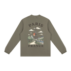 travel inspired long sleeve paris eiffel tower shirt