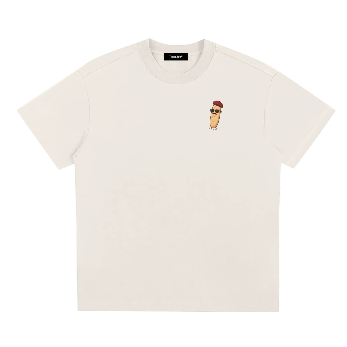 paris inspired graphic tee baguette character minimalist design