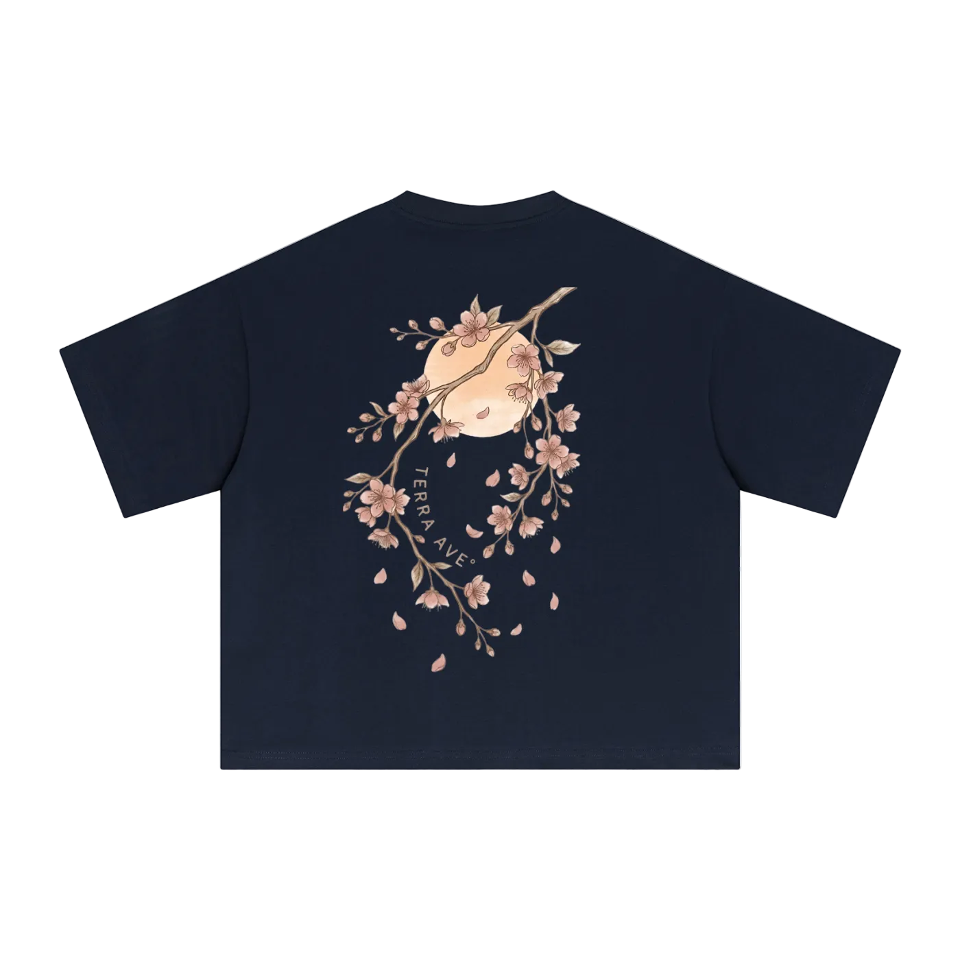 japan aesthetic t shirt cherry blossoms and train illustration