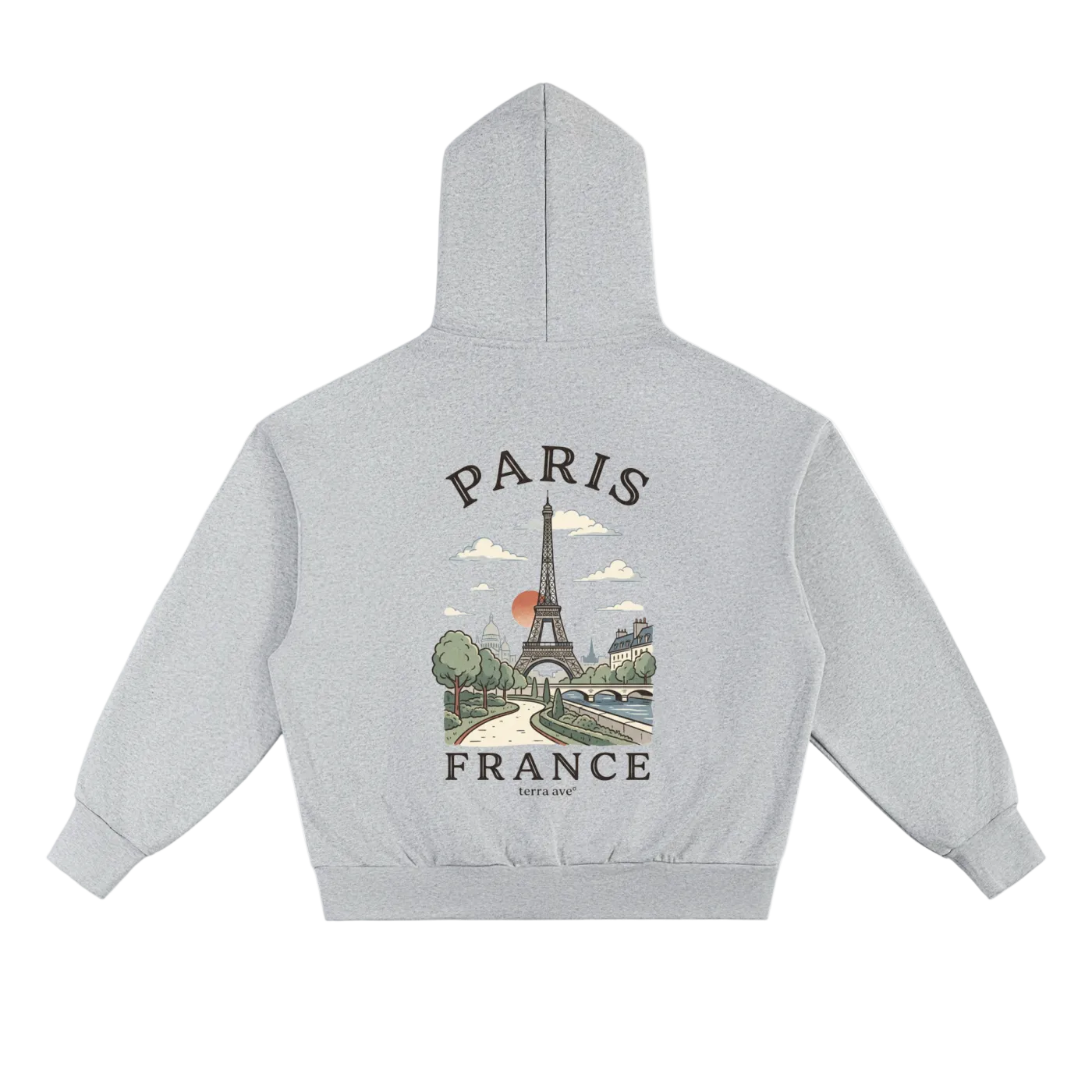 paris france hoodie eiffel tower landscape illustration
