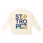 St Tropez crewneck beige back print French Riviera outfit