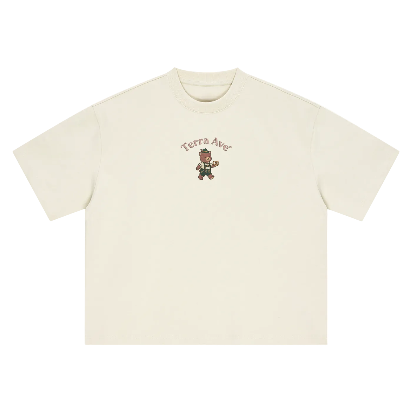 Deutschland bear heavyweight t-shirt German streetwear graphic tee front beige