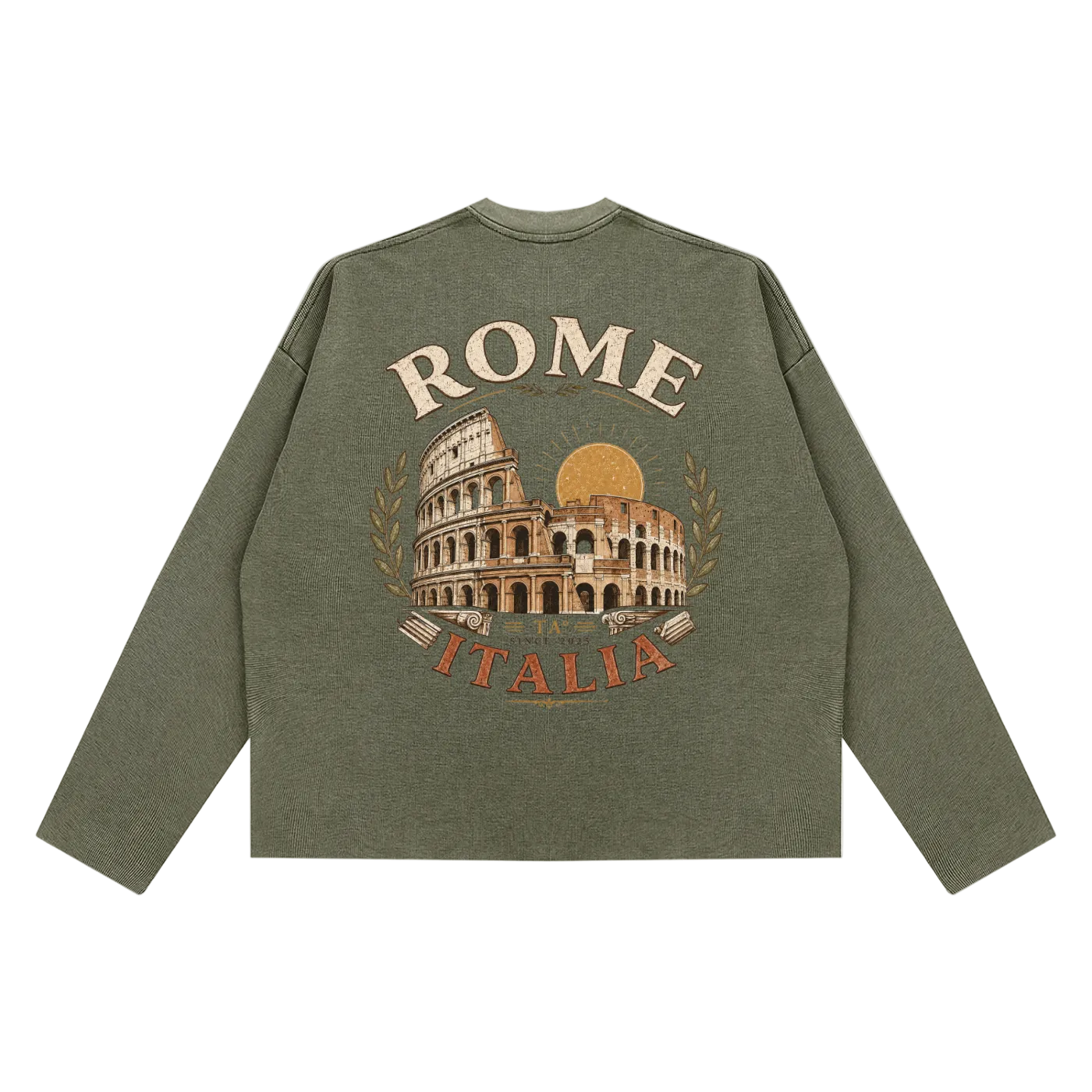 rome graphic long sleeve italian architecture design