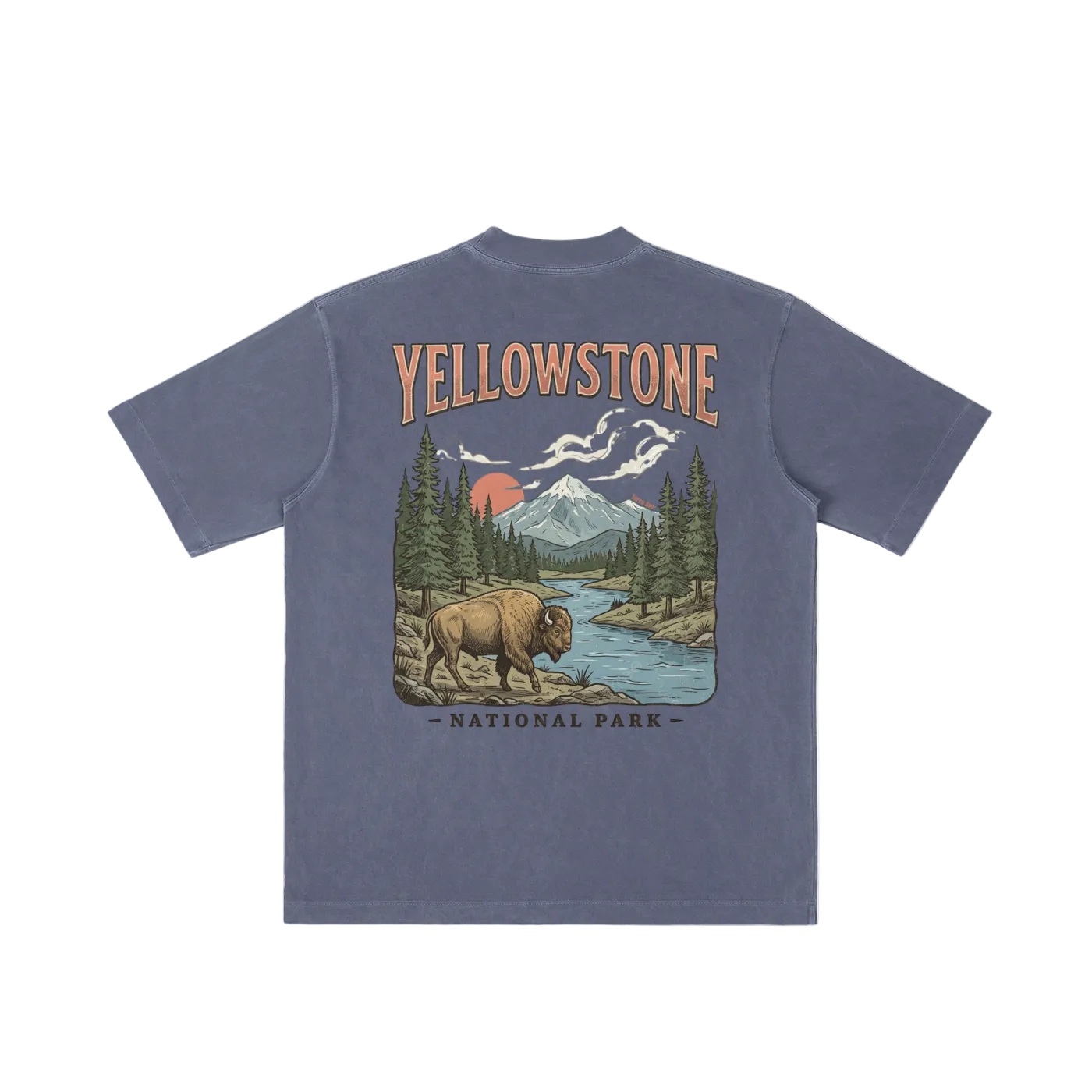Yellowstone vintage t-shirt blue national park outfit back