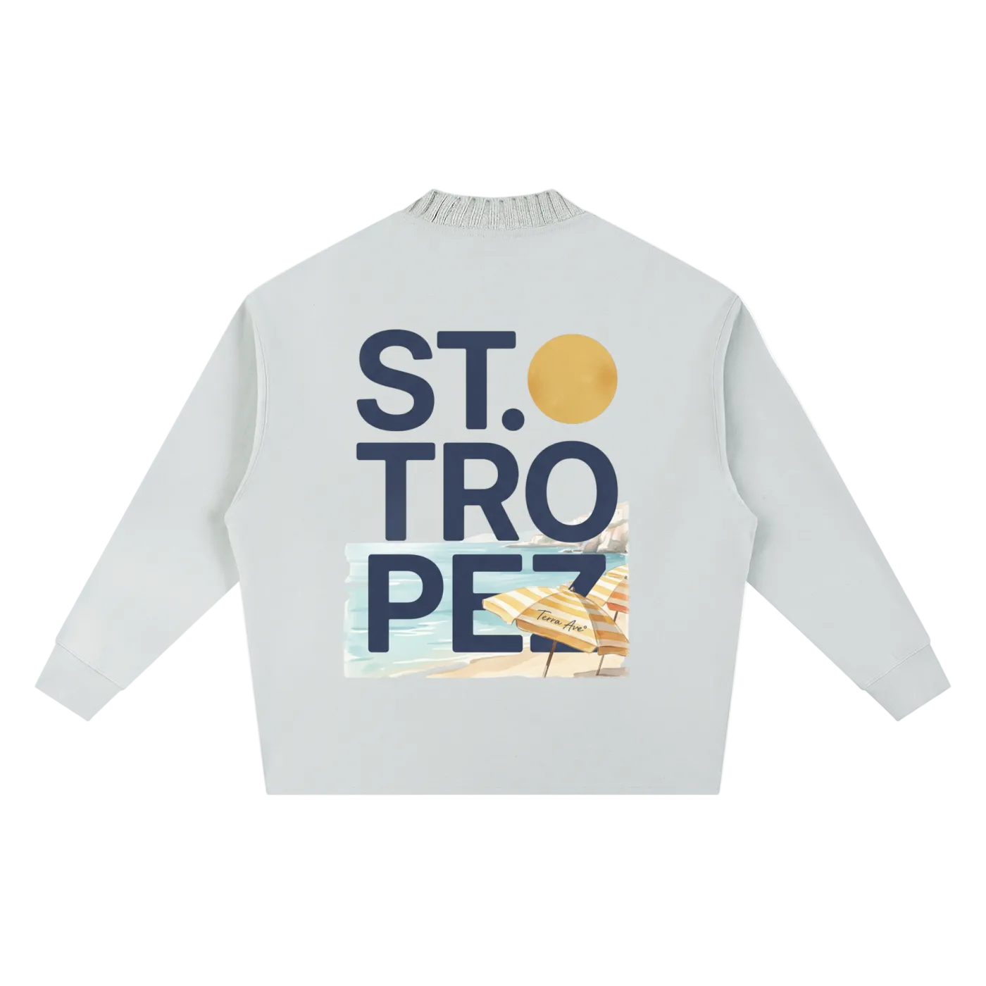 St Tropez crewneck back design French Riviera travel clothing