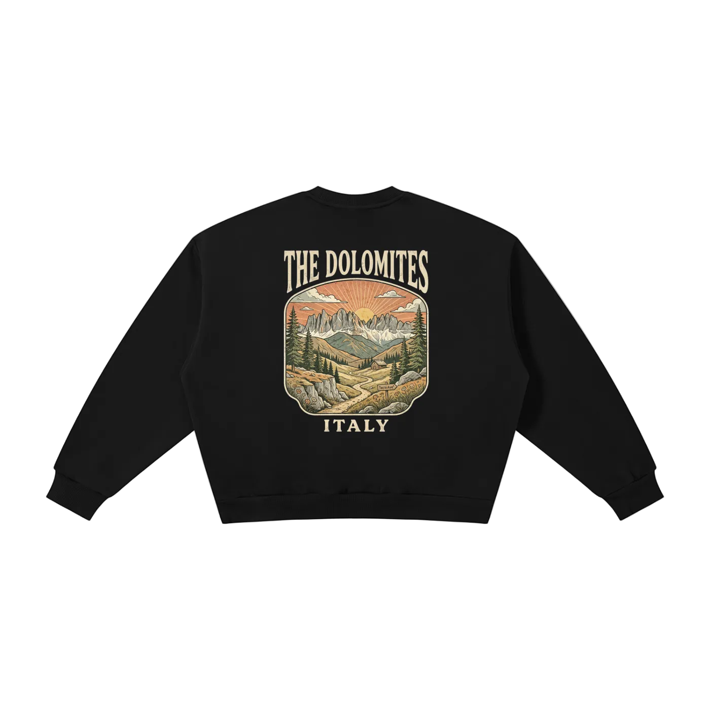 italy nature crewneck dolomites mountain graphic