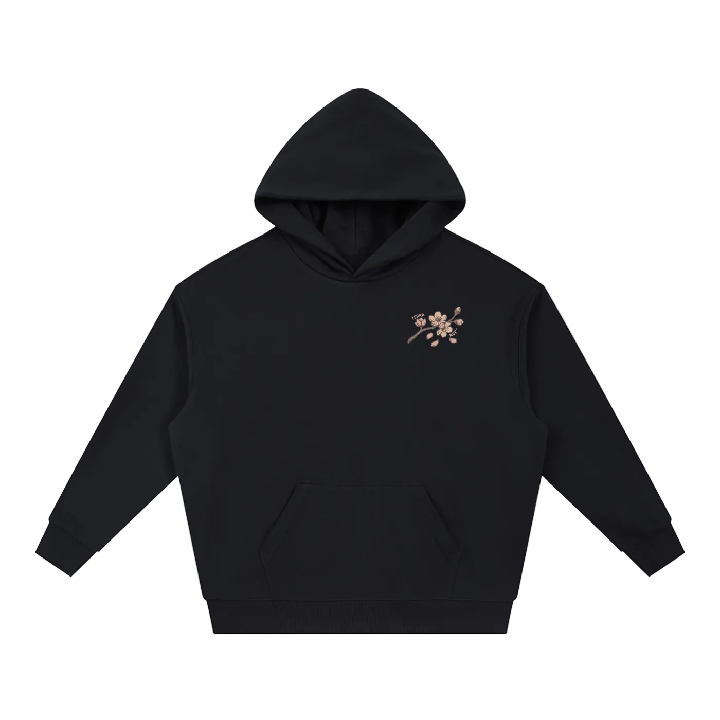 japan train hoodie sakura blossoms falling graphic