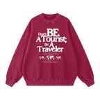 washed crewneck red heavyweight streetwear outfit