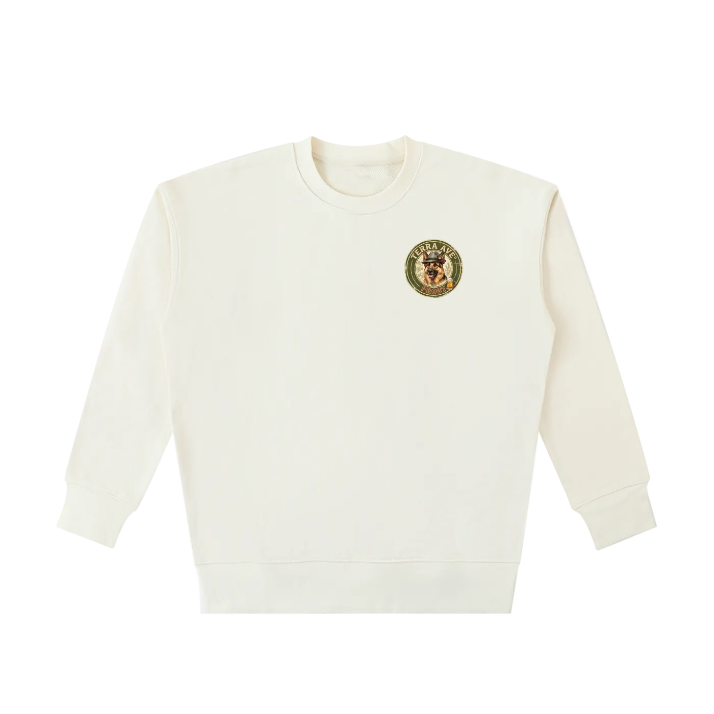 Oktoberfest crewneck beige heavyweight minimalist sweatshirt front
