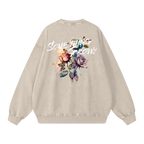 washed crewneck beige heavyweight streetwear outfit back