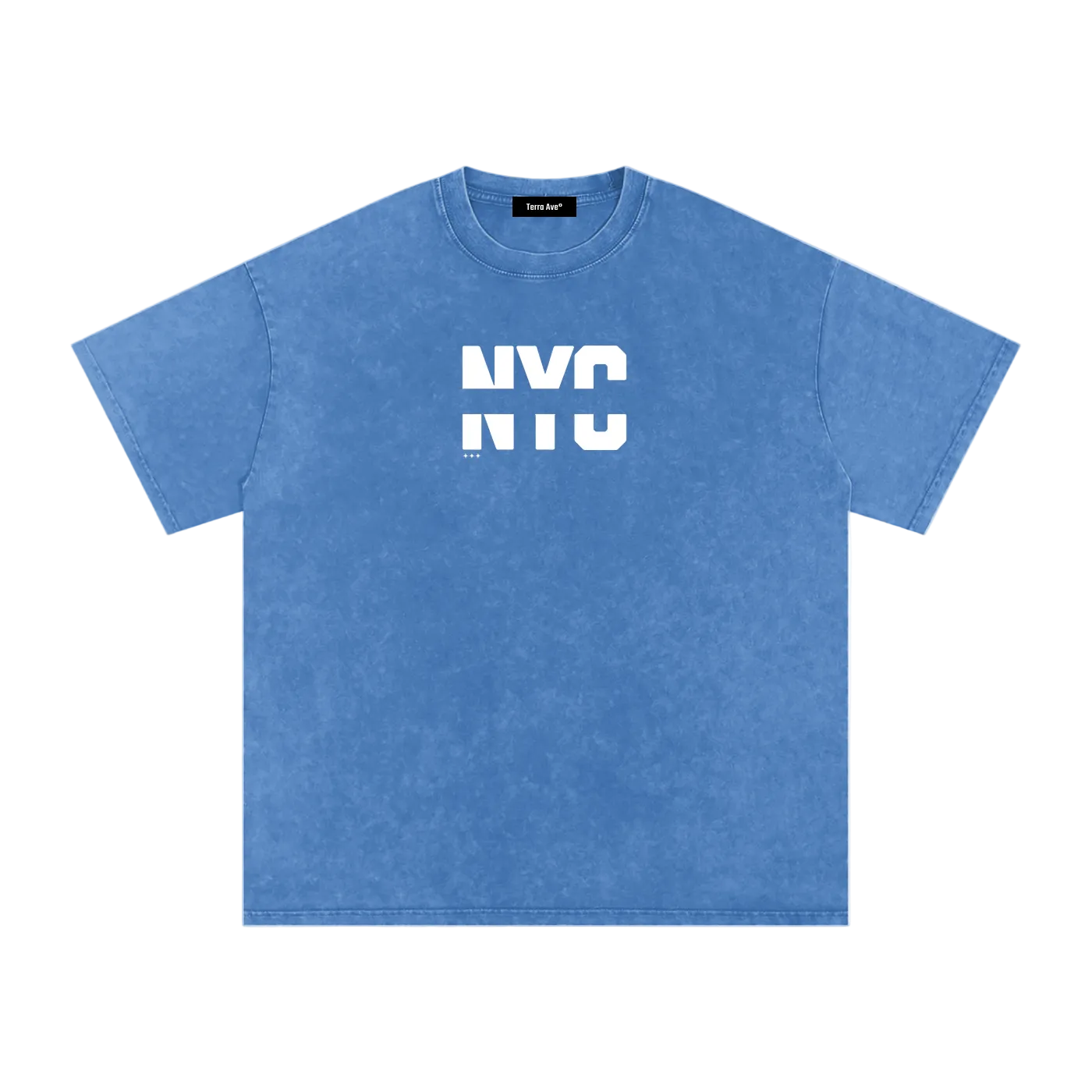 nyc washed tee blue streetwear outfit front