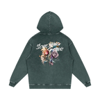 wherever we go hoodie green vintage streetwear back