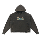 Route 66 vintage hoodie retro travel streetwear front black